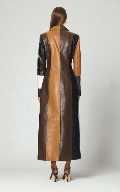 Rosaline | Mosaic Leather Coat