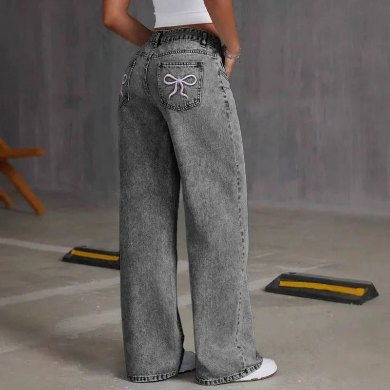 Leah | Pink Bow Jeans
